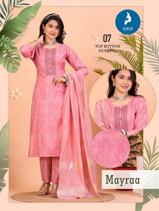 Mayraa By Kaya Roman Silk Printed Kurti With Bottom Dupatta Suppliers In Mumbai
